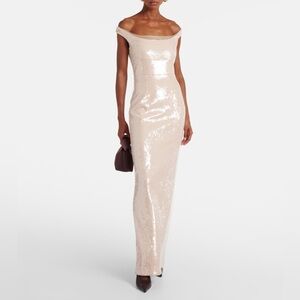 ROLAND MOURET NWOT Sequined off-shoulder gown